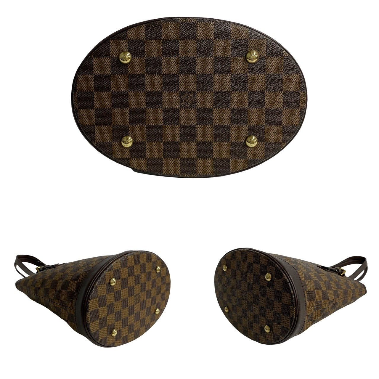 LOUIS VUITTON Tote Bag M42240 leather Brown Damier Male