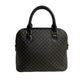 CELINE Handbag Leather, PVC black Macadam Blason Triomphe Pattern Women Used Authentic