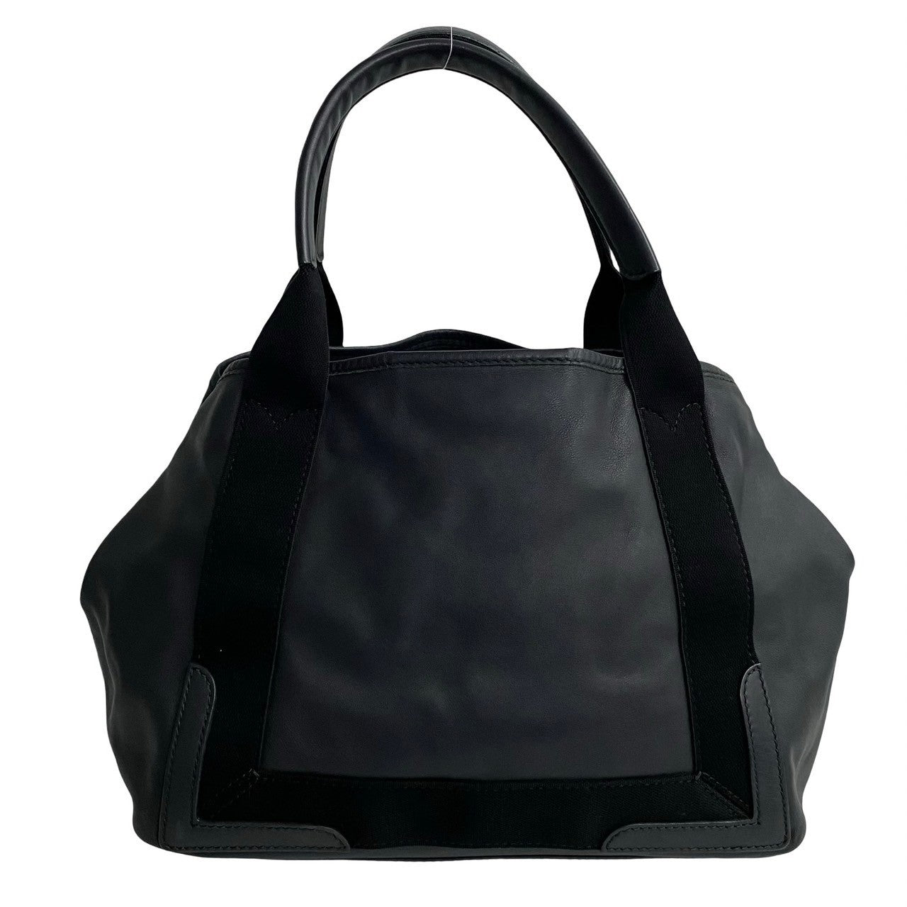 BALENCIAGA Handbag leather black Navy Cabas XS mens Used Authentic