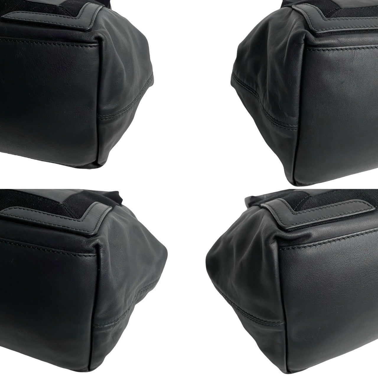 BALENCIAGA Handbag leather black Navy Cabas XS mens Used Authentic