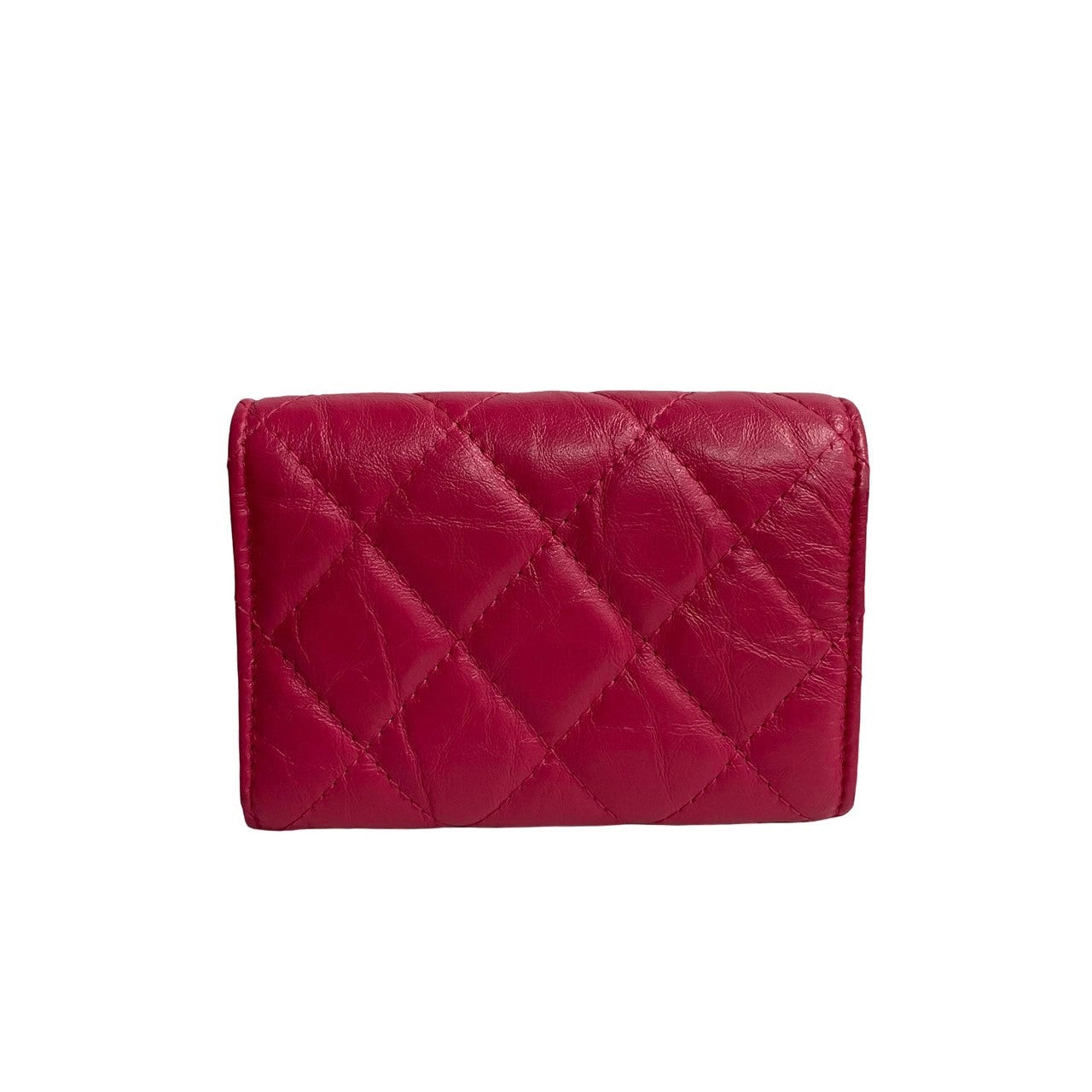 CHANEL Tri-fold wallet A70325 lambskin pink Small flap wallet 2.55 Women Used Authentic
