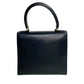 CELINE Handbag leather Navy logo ring Metal Women Used Authentic