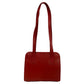 BURBERRY Tote Bag leather Red Shadow Horse logo Metal Women Used Authentic