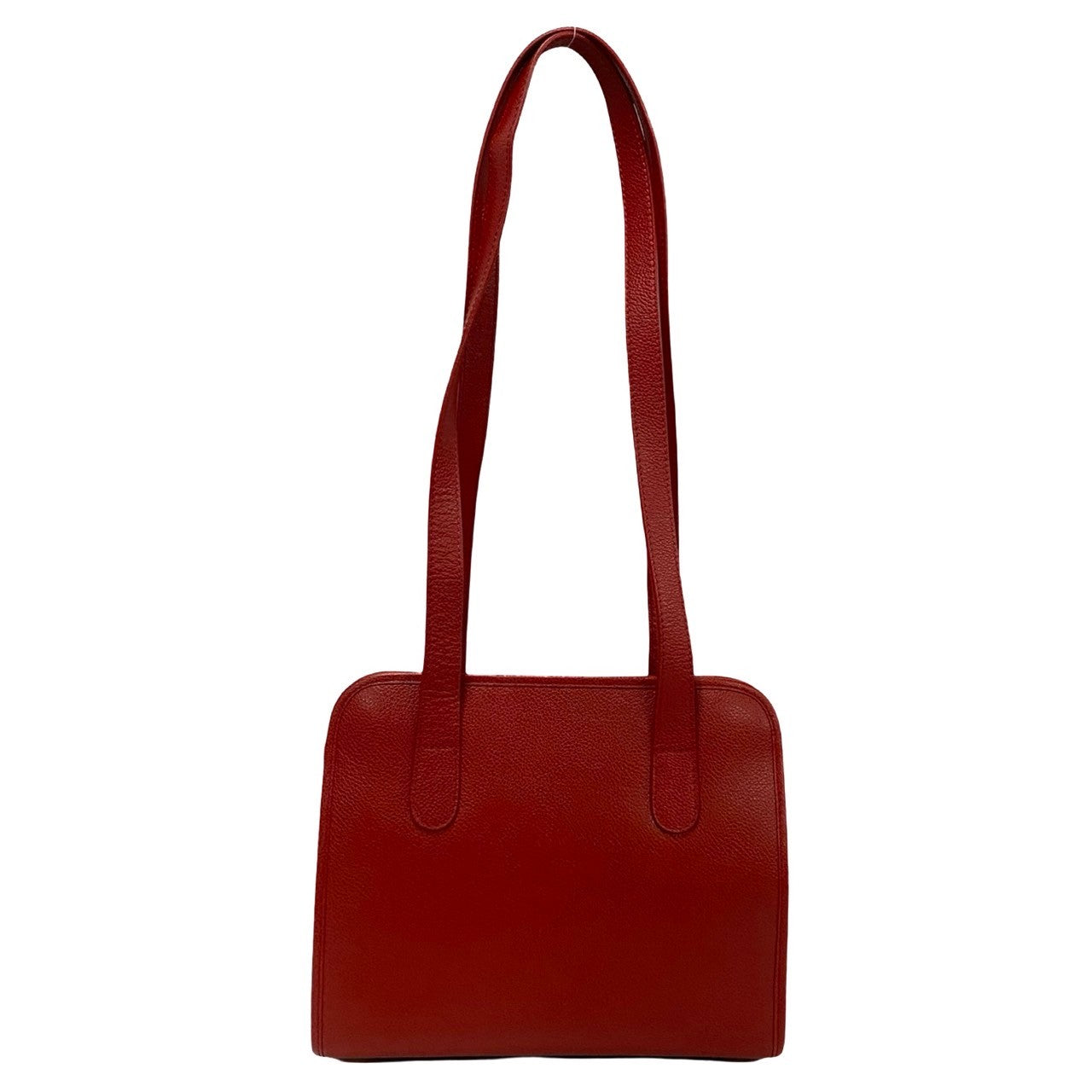 BURBERRY Tote Bag leather Red Shadow Horse logo Metal Women Used Authentic