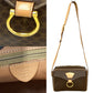 CELINE Shoulder Bag Leather, PVC Brown Macadam Blason Triomphe logo Pattern Women Used Authentic