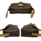 CELINE Shoulder Bag Leather, PVC Brown Macadam Blason Triomphe logo Pattern Women Used Authentic