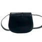 GUCCI Shoulder Bag leather Navy GG logo Metal Women Used Authentic