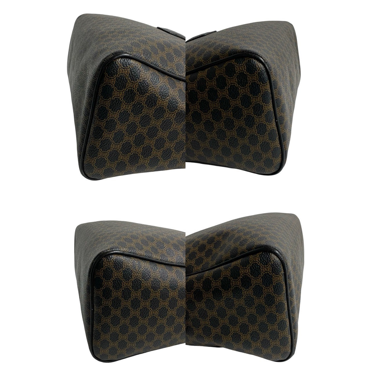 CELINE Handbag Leather, PVC Brown Macadam Blason Triomphe Pattern mens(Unisex) Used Authentic