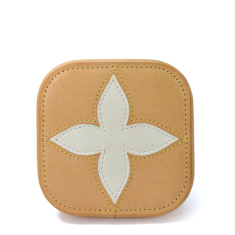 LOUIS VUITTON Accessory pouch leather beige Accessory case Monogram flower Boite Clarins PM Women Used Authentic