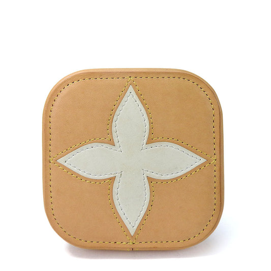 LOUIS VUITTON Accessory pouch leather beige Accessory case Monogram flower Boite Clarins PM Women Used Authentic
