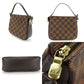 LOUIS VUITTON Pouch N51982 Damier canvas Brown Truth makeup Women Used Authentic