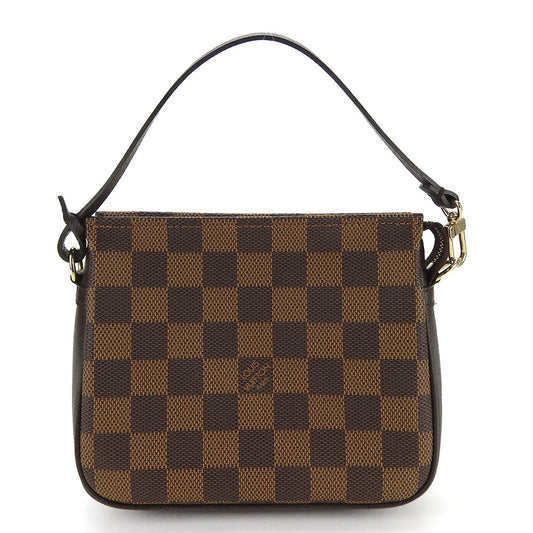 LOUIS VUITTON Pouch N51982 Damier canvas Brown Truth makeup Women Used Authentic