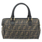FENDI Zucca Canvas Boston Bag PVC Brown Black
