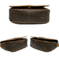 CELINE Shoulder Bag Leather, PVC Brown Macadam Blason Triomphe Pattern Women Used Authentic