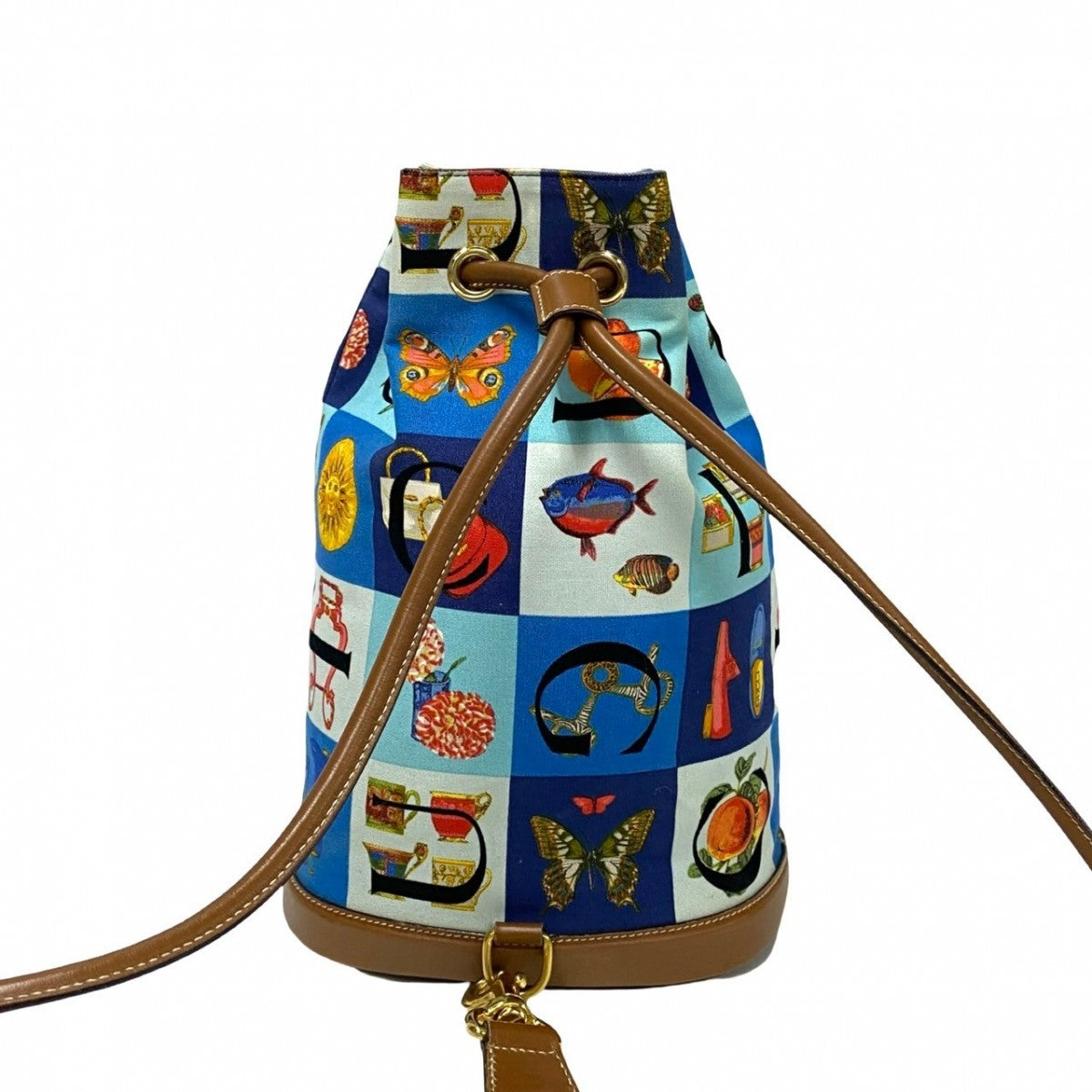 GUCCI Backpack Leather, Canvas multicolor Overall handle Shimo Women Used Authentic