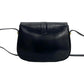 GUCCI Shoulder Bag Calfskin, Leather Navy GG logo Metal Women Used Authentic
