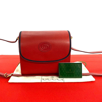 GUCCI Shoulder Bag leather Red