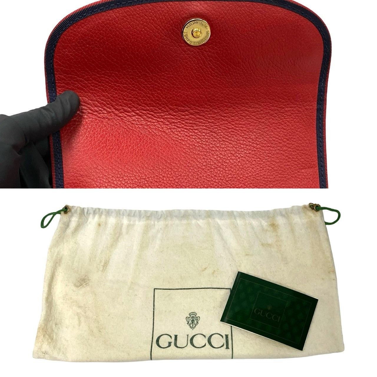 GUCCI Shoulder Bag leather Red