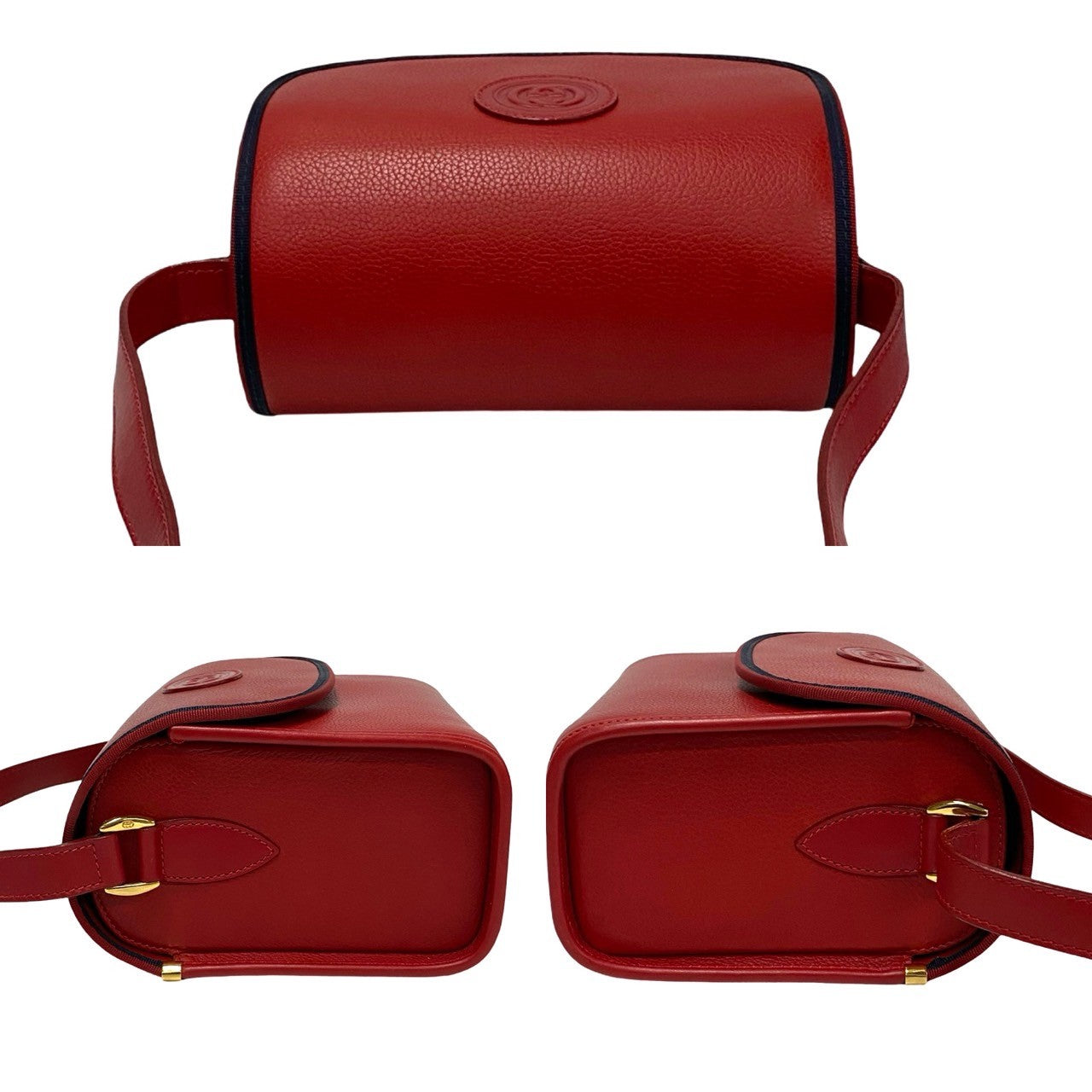 GUCCI Shoulder Bag leather Red