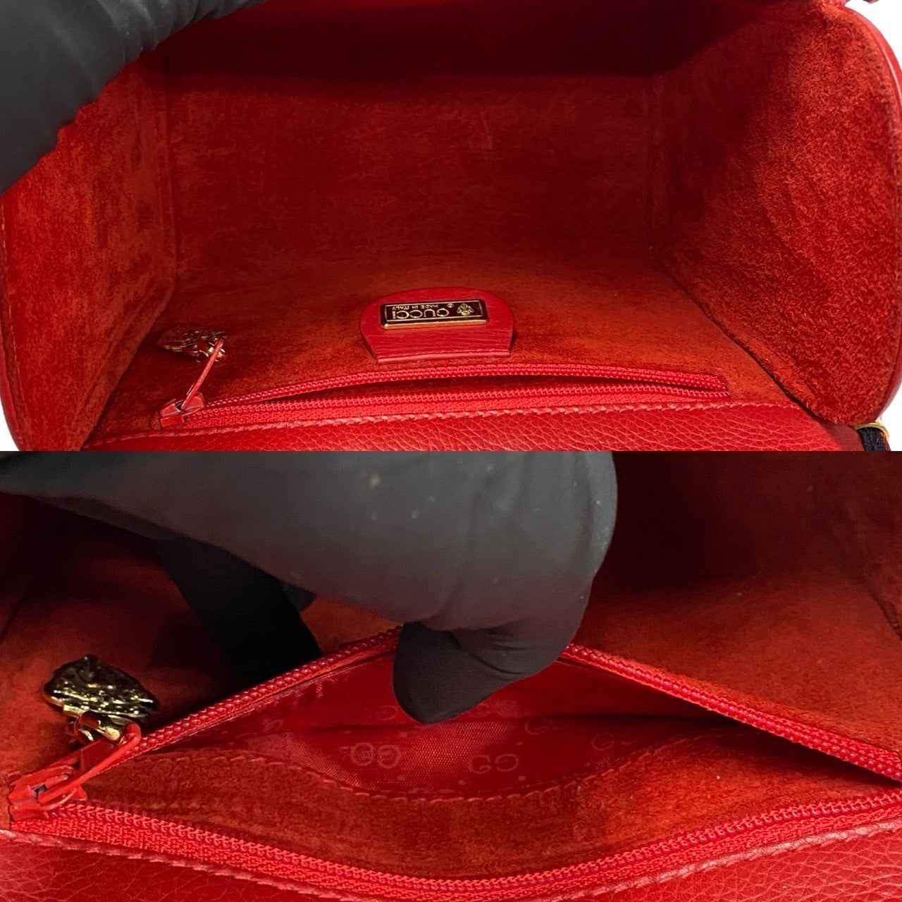 GUCCI Shoulder Bag leather Red