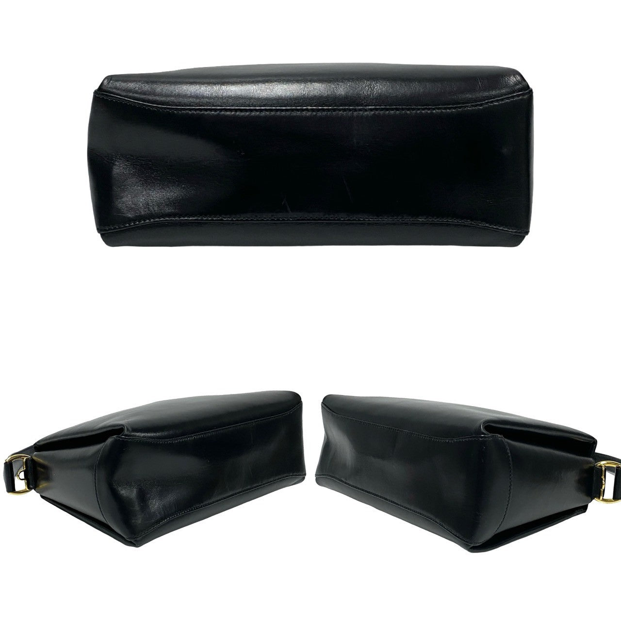 GUCCI Shoulder Bag Calfskin, Leather black Bamboo Women Used Authentic