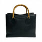 GUCCI Handbag leather black Bamboo Old Gucci Women Used Authentic