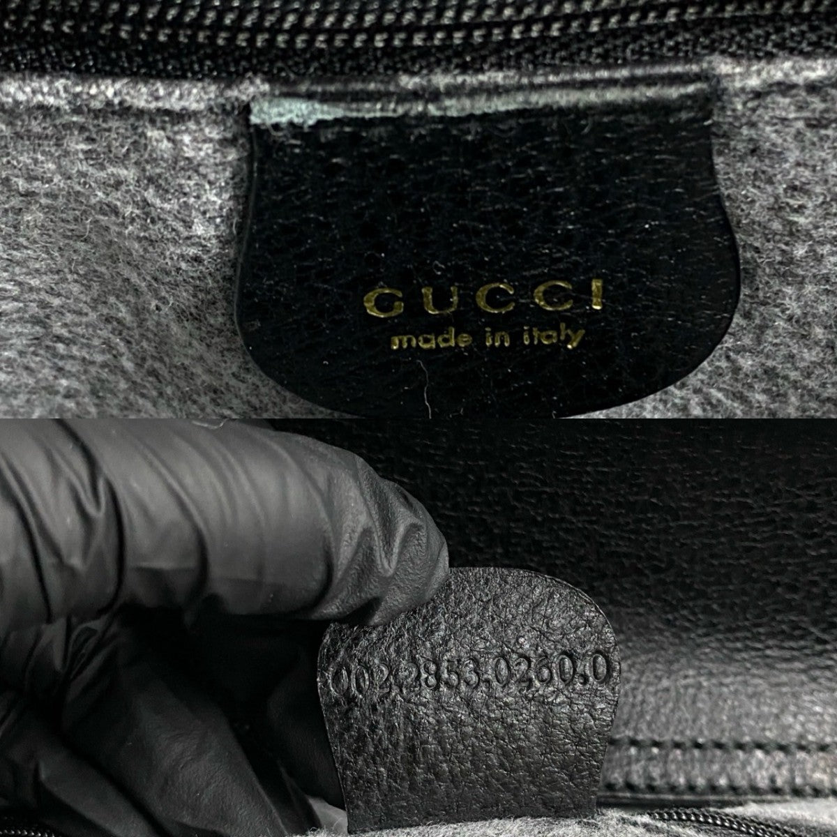 GUCCI Handbag leather black Bamboo Old Gucci Women Used Authentic