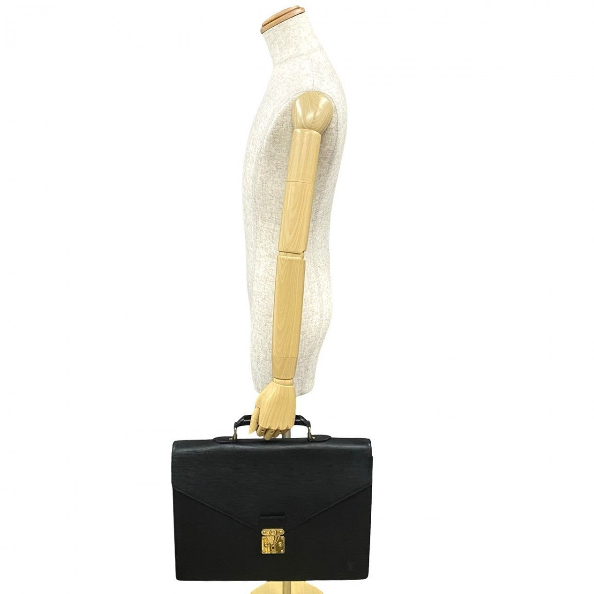 LOUIS VUITTON Business bag M54412 leather black Epi Serviette Ambassador mens Used Authentic