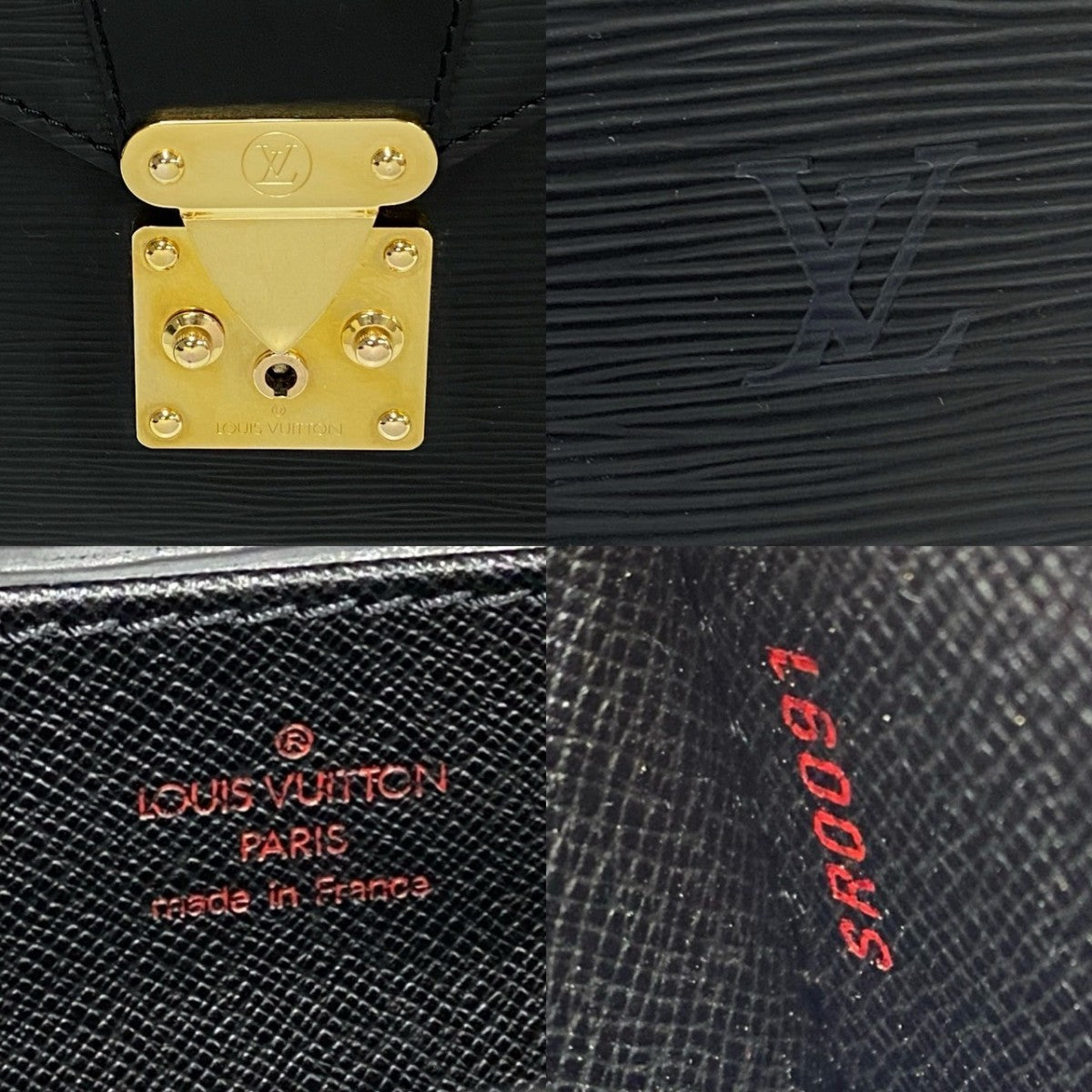 LOUIS VUITTON Business bag M54412 leather black Epi Serviette Ambassador mens Used Authentic