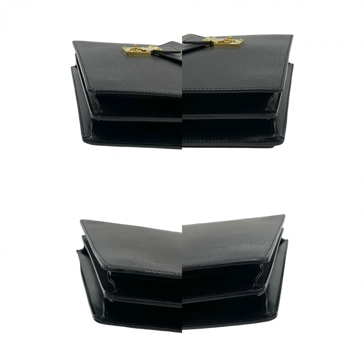 LOUIS VUITTON Business bag M54412 leather black Epi Serviette Ambassador mens Used Authentic