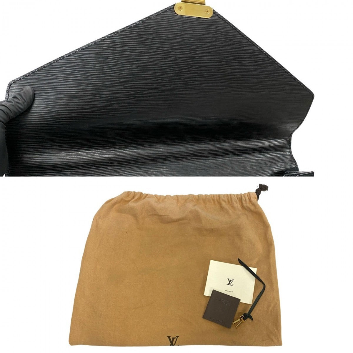LOUIS VUITTON Business bag M54412 leather black Epi Serviette Ambassador mens Used Authentic