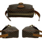 CELINE Shoulder Bag Leather, PVC Brown Macadam Blason Triomphe Pattern Women Used Authentic