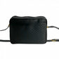 GUCCI Shoulder Bag leather black Micro GG Sherry line Old Gucci Women Used Authentic