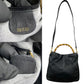 GUCCI Shoulder Bag leather black Bamboo Women Used Authentic