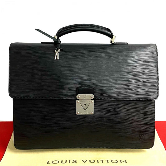 LOUIS VUITTON Business bag M54552 leather black Epi Laguito mens Used Authentic