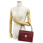 CELINE Handbag leather wine-red Star Ball logo Metal Women Used Authentic
