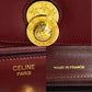 CELINE Handbag leather wine-red Star Ball logo Metal Women Used Authentic
