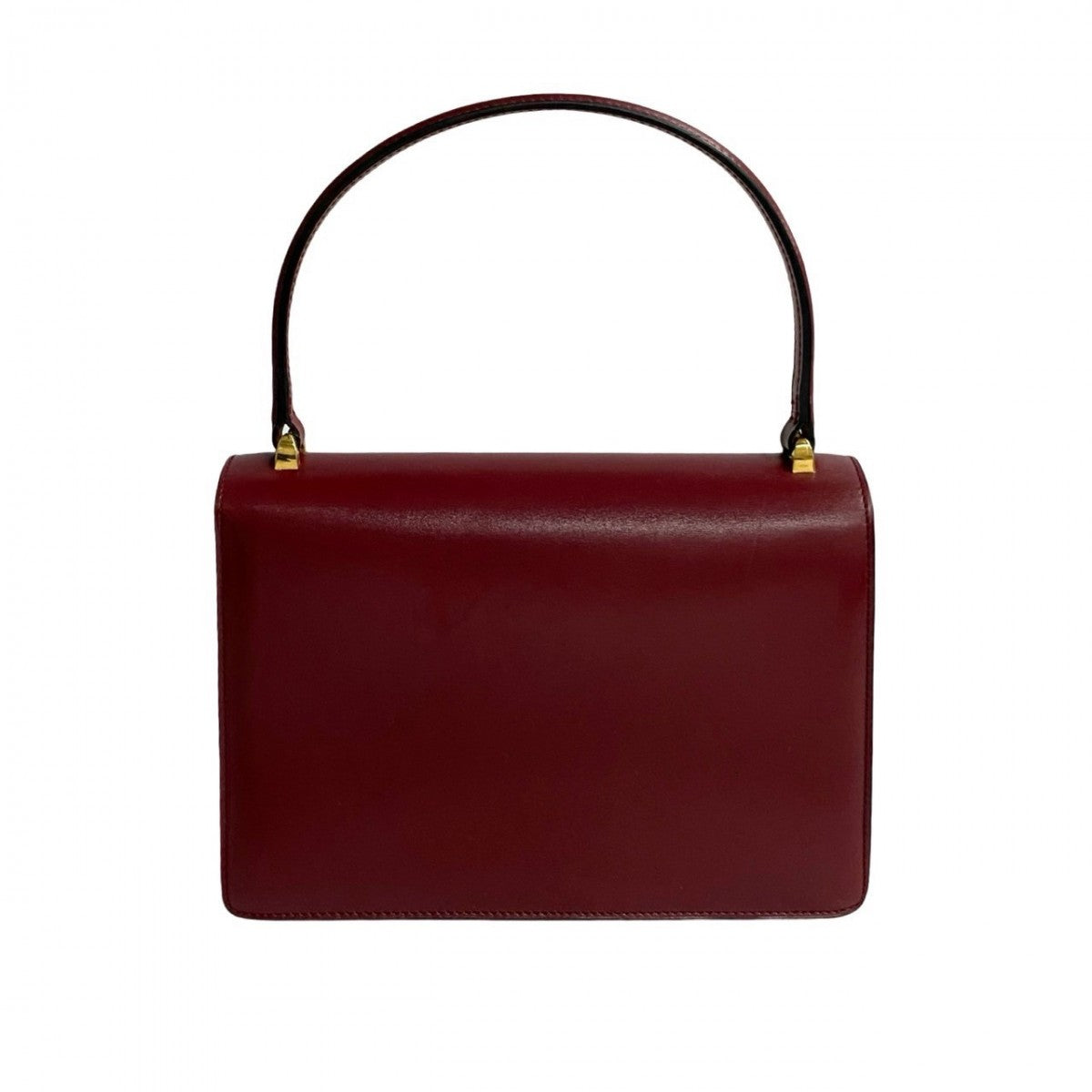 CELINE Handbag leather wine-red Star Ball logo Metal Women Used Authentic