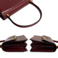CELINE Handbag leather wine-red Star Ball logo Metal Women Used Authentic