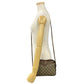 GUCCI Shoulder Bag Leather, PVC Brown GG logo Women Used Authentic