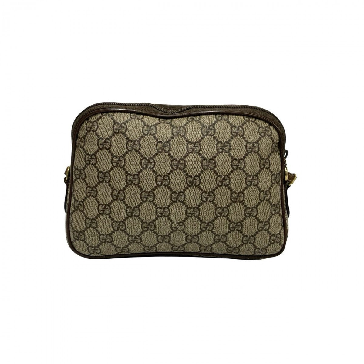 GUCCI Shoulder Bag Leather, PVC Brown GG logo Women Used Authentic
