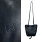 LOEWE Shoulder Bag leather Navy Anagram logo Women Used Authentic