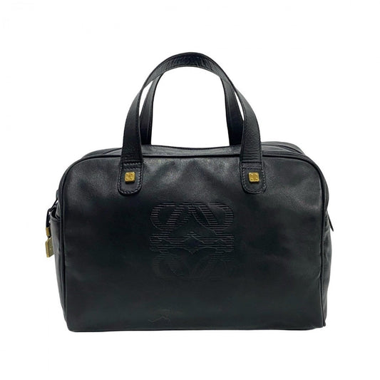 LOEWE Handbag leather black Anagram logo Amazonas Women Used Authentic