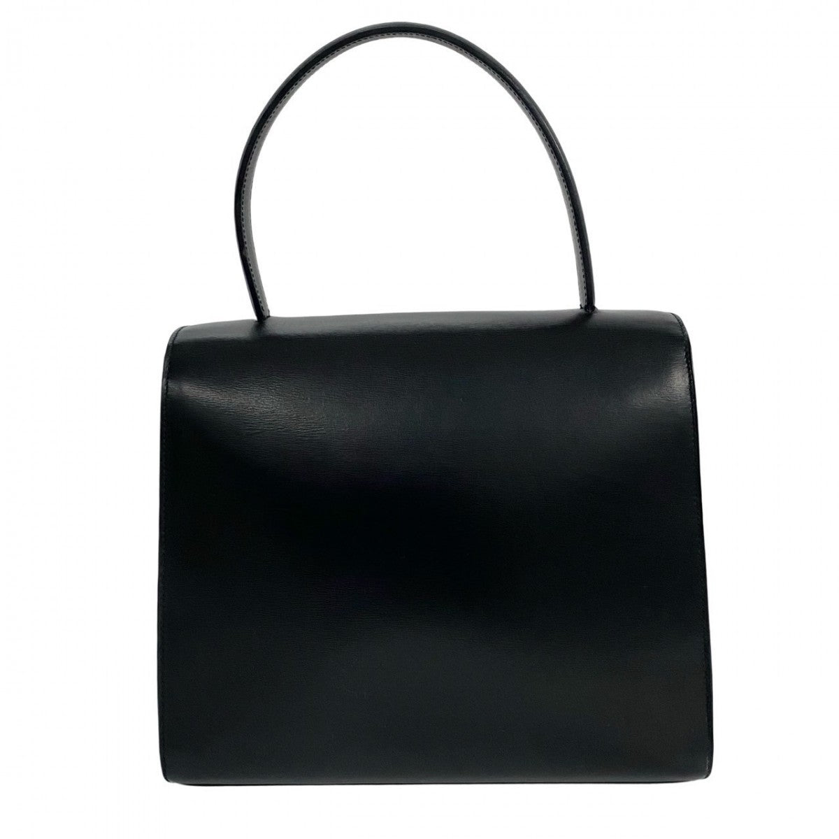 CELINE Handbag Calfskin, Leather black Triomphe logo Metal Women Used Authentic