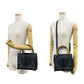 GUCCI Handbag leather Navy Bamboo Women Used Authentic