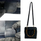 GUCCI Handbag leather Navy Bamboo Women Used Authentic