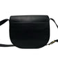 CELINE Shoulder Bag leather black logo ring Metal Women Used Authentic