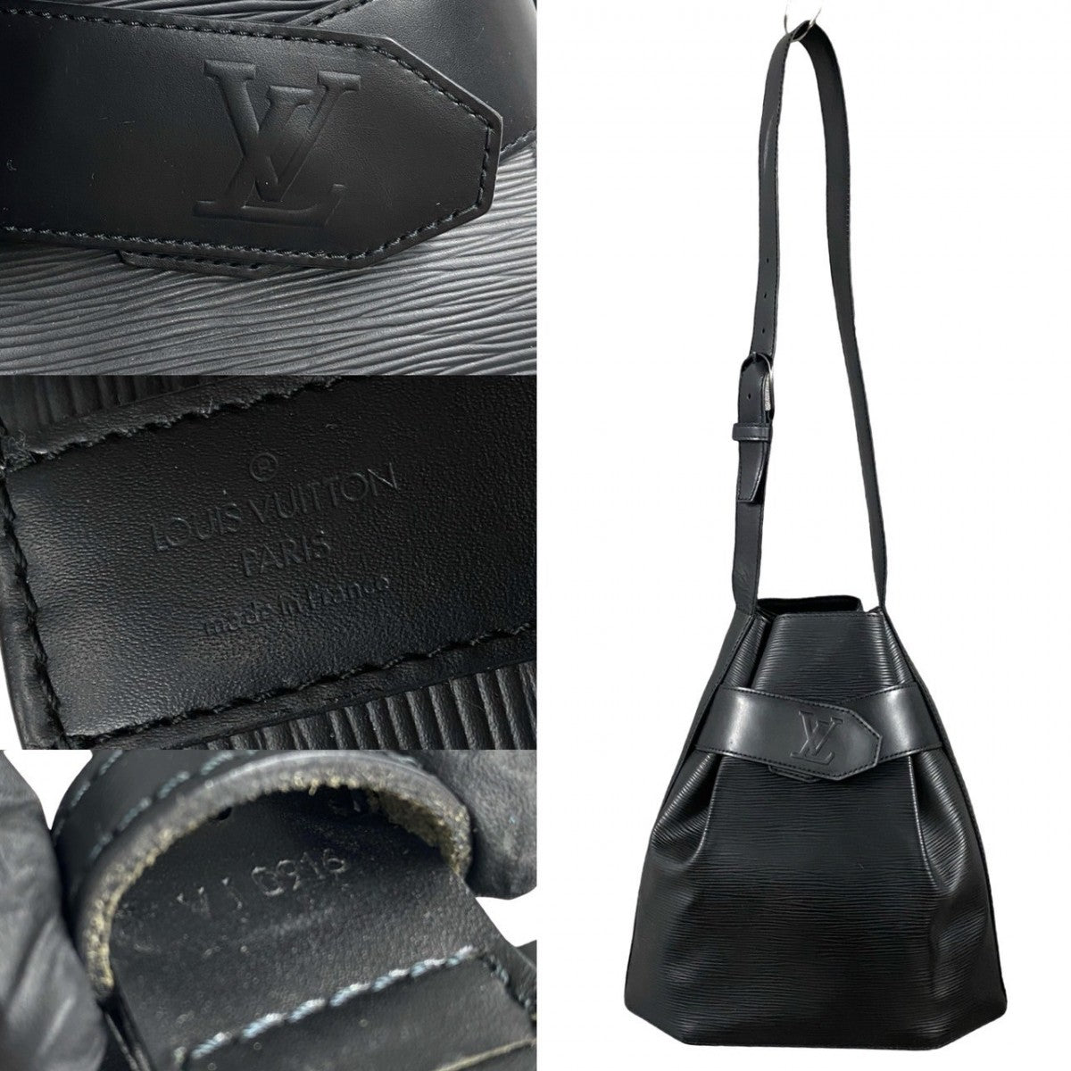 LOUIS VUITTON Shoulder Bag M80157 leather black Epi Sac De Paul PM Women Used Authentic