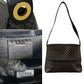 CELINE Shoulder Bag Leather, PVC black Macadam Blazon Pattern Circle logo Metal Women Used Authentic