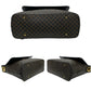 CELINE Shoulder Bag Leather, PVC black Macadam Blazon Pattern Circle logo Metal Women Used Authentic
